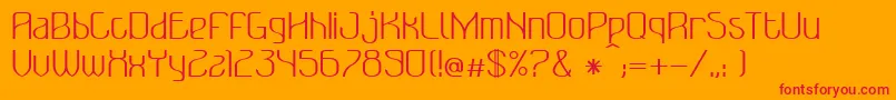 BonzerBruxellesRegular-Schriftart – Rote Schriften auf orangefarbenem Hintergrund