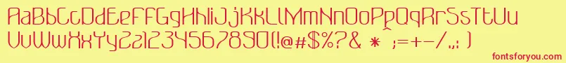 BonzerBruxellesRegular-fontti – punaiset fontit keltaisella taustalla