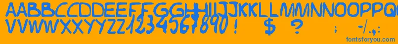 Elvifrance Font – Blue Fonts on Orange Background