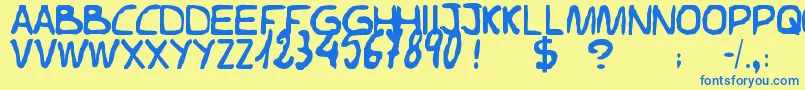 Elvifrance Font – Blue Fonts on Yellow Background