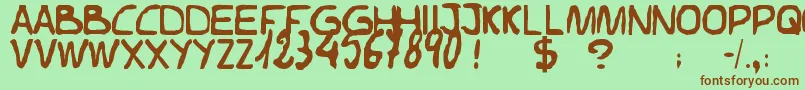 Elvifrance Font – Brown Fonts on Green Background