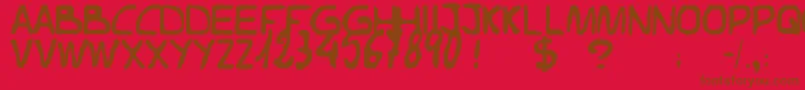 フォントElvifrance – 赤い背景に茶色の文字