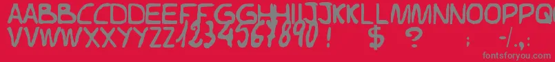 Elvifrance Font – Gray Fonts on Red Background