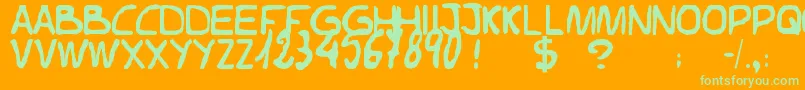 Elvifrance Font – Green Fonts on Orange Background