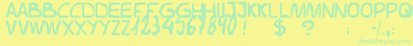 Elvifrance Font – Green Fonts on Yellow Background