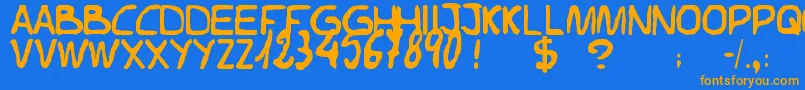 Elvifrance Font – Orange Fonts on Blue Background