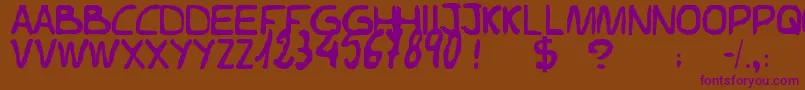 Elvifrance Font – Purple Fonts on Brown Background