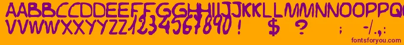 Elvifrance Font – Purple Fonts on Orange Background