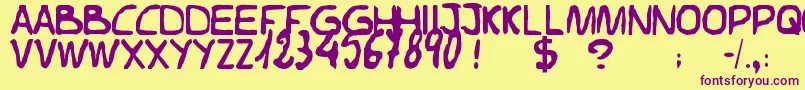 Elvifrance Font – Purple Fonts on Yellow Background