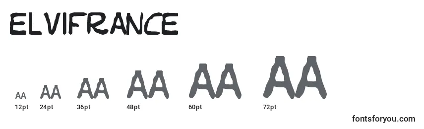 Размеры шрифта Elvifrance
