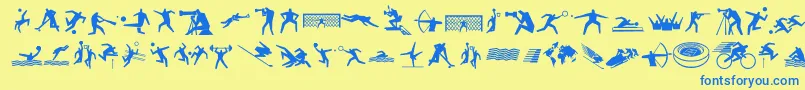 Sport4Ever Font – Blue Fonts on Yellow Background