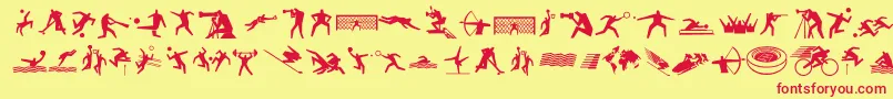 Sport4Ever Font – Red Fonts on Yellow Background