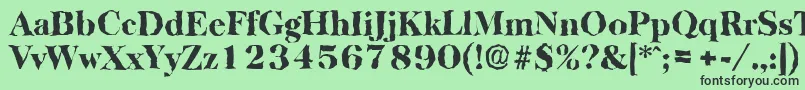 BaskervillerandomHeavyRegular Font – Black Fonts on Green Background