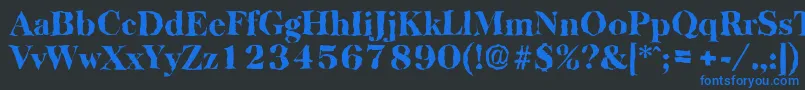 BaskervillerandomHeavyRegular Font – Blue Fonts on Black Background