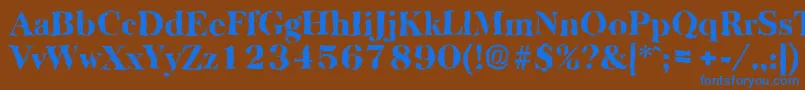 フォントBaskervillerandomHeavyRegular – 茶色の背景に青い文字