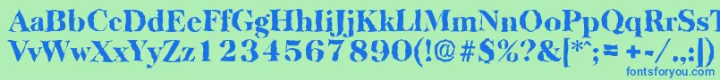 BaskervillerandomHeavyRegular Font – Blue Fonts on Green Background