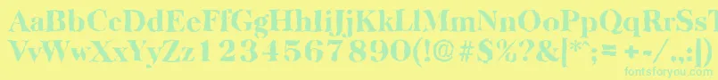 BaskervillerandomHeavyRegular-Schriftart – Grüne Schriften auf gelbem Hintergrund