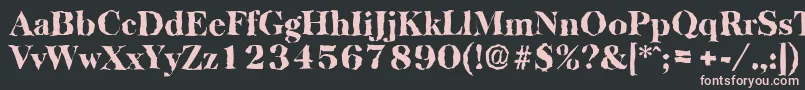 Шрифт BaskervillerandomHeavyRegular – розовые шрифты на чёрном фоне