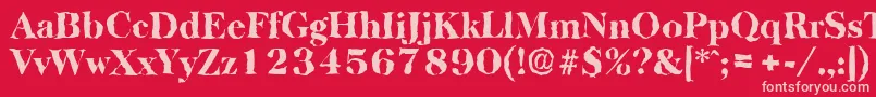 Czcionka BaskervillerandomHeavyRegular – różowe czcionki na czerwonym tle