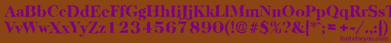 BaskervillerandomHeavyRegular Font – Purple Fonts on Brown Background