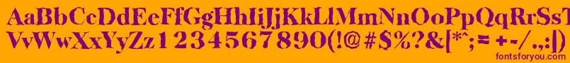 BaskervillerandomHeavyRegular Font – Purple Fonts on Orange Background