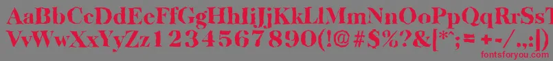 BaskervillerandomHeavyRegular Font – Red Fonts on Gray Background