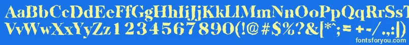 BaskervillerandomHeavyRegular Font – Yellow Fonts on Blue Background