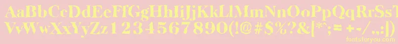 BaskervillerandomHeavyRegular Font – Yellow Fonts on Pink Background