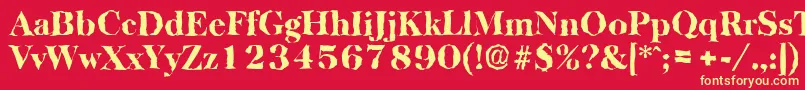 BaskervillerandomHeavyRegular Font – Yellow Fonts on Red Background