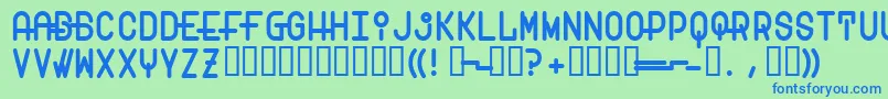 Transam Font – Blue Fonts on Green Background