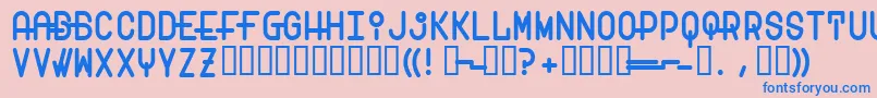 Transam Font – Blue Fonts on Pink Background