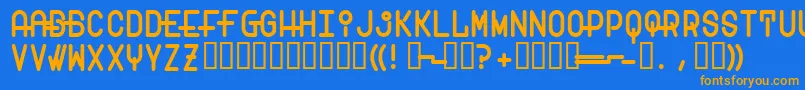 Transam Font – Orange Fonts on Blue Background