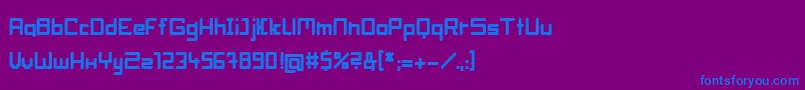 フォントBlockheadBold – 紫色の背景に青い文字