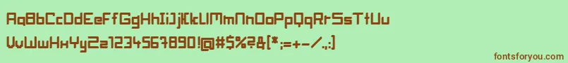 BlockheadBold-Schriftart – Braune Schriften auf grünem Hintergrund