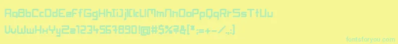 BlockheadBold-Schriftart – Grüne Schriften auf gelbem Hintergrund