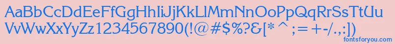 KorinnaRegularBt Font – Blue Fonts on Pink Background