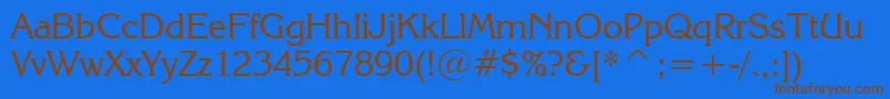 KorinnaRegularBt Font – Brown Fonts on Blue Background