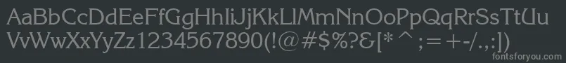 KorinnaRegularBt Font – Gray Fonts on Black Background