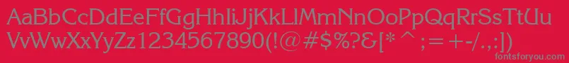 KorinnaRegularBt Font – Gray Fonts on Red Background