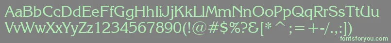 KorinnaRegularBt Font – Green Fonts on Gray Background