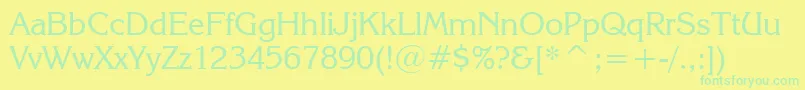 KorinnaRegularBt Font – Green Fonts on Yellow Background