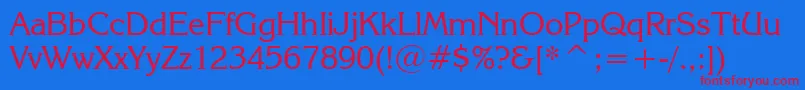 KorinnaRegularBt Font – Red Fonts on Blue Background