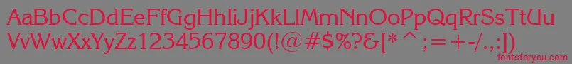 フォントKorinnaRegularBt – 赤い文字の灰色の背景