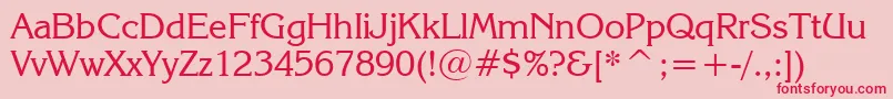 KorinnaRegularBt Font – Red Fonts on Pink Background