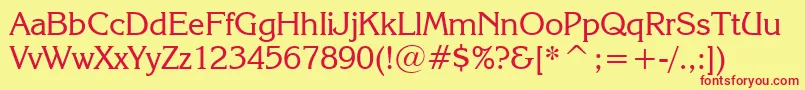KorinnaRegularBt Font – Red Fonts on Yellow Background