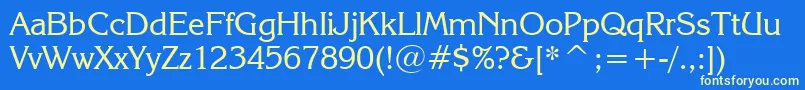 KorinnaRegularBt Font – Yellow Fonts on Blue Background