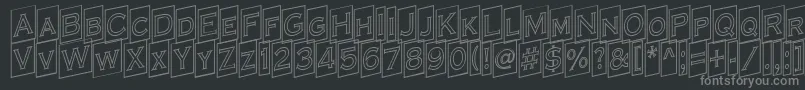 ACoppergothcmupotl-fontti – harmaat kirjasimet mustalla taustalla