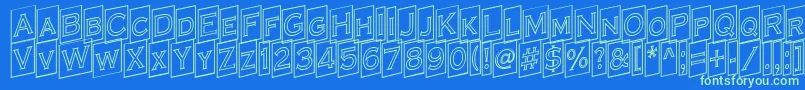 ACoppergothcmupotl Font – Green Fonts on Blue Background