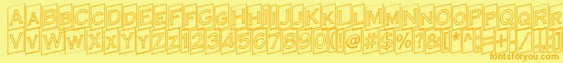ACoppergothcmupotl-Schriftart – Orangefarbene Schriften auf gelbem Hintergrund