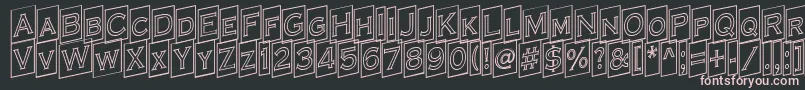 Шрифт ACoppergothcmupotl – розовые шрифты на чёрном фоне